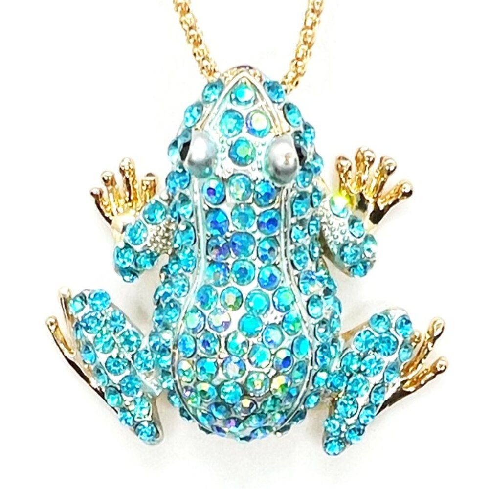 Blue FROG Pendant Necklace